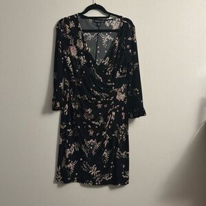 Black dress with floral print